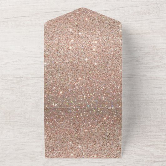 Roos Gold Glitter Fab Sweet Sixteen All In One Uitnodiging (Buitenkant)