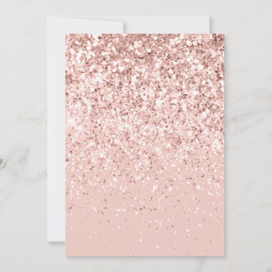 Roos Gold Glitter Fab Sweet Sixteen Kaart (Achterkant)