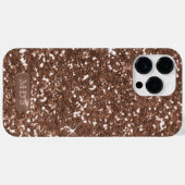 Roos Gold Glitter Faux Metal Monogram Sparkle Case-Mate iPhone Case (Achterkant (horizontaal))