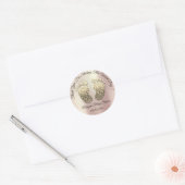 Roos Gold Glitter Feet Baby shower Favor Dank je Ronde Sticker (Envelop)
