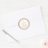 Roos Gold Glitter First Heilige Communie Ronde Sticker (Envelop)