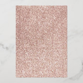 Roos Gold Glitter First Heilige Communist Gold Folie Uitnodiging (Achterkant)