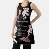 Roos Gold Glitter Floral Cleaning Services Maid Schort (Insitu)