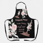 Roos Gold Glitter Floral Cleaning Services Maid Schort (Voorkant)