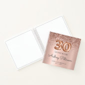 Roos Gold Glitter Folie 30e Verjaardag Gastenboek Notitieboek (Binnen)