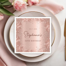 Roos Gold Glitter Folie 30e Verjaardag Monogram
