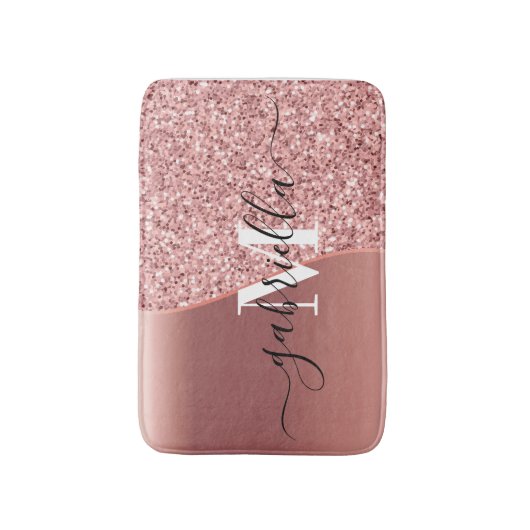 Roos Gold Glitter Folie Badmat (Voorkant Verticaal)
