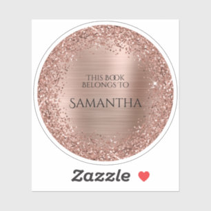 Roos Gold Glitter Folie Dit boek behoort tot de ci Sticker