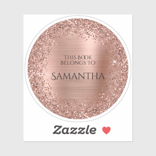 Roos Gold Glitter Folie Dit boek behoort tot de ci Sticker (Vel)