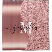 Roos Gold Glitter Folie Douchegordijn (Voorkant)