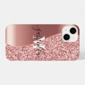 Roos Gold Glitter Folie iPhone Hoesje (Achterkant horizontaal)