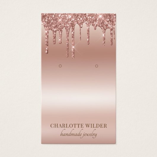 Roos Gold Glitter Folie juwelen Visitekaartje (Voorkant)