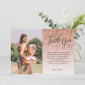 Roos Gold Glitter-foto Hartelijk dank Kaart (Staand voorkant)