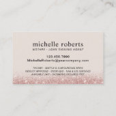 Roos Gold Glitter Foto van de notarisondertekenaar Visitekaartje (Achterkant)