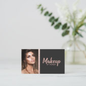 Roos Gold Glitter Foto Visitekaartje (Staand voorkant)