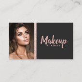 Roos Gold Glitter Foto Visitekaartje (Voorkant)