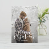 Roos Gold Glitter-fotokerstkaarten Feestdagenkaart (Staand voorkant)