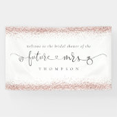 Roos Gold Glitter Future Mrs Welcome Vrijgezellenf Spandoek (Horizontaal)