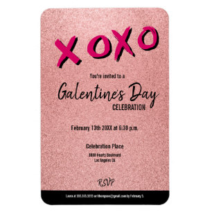 Roos Gold Glitter Galentine Valentijn Magneet