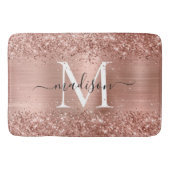 Roos Gold Glitter geborsteld Metaal Monogram Manus Badmat (Voorkant)