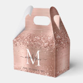 Roos Gold Glitter geborsteld Metaal Monogram Manus Bedankdoosjes (Achterkant)