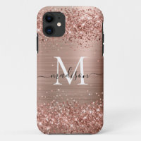 Roos Gold Glitter geborsteld Metaal Monogram Manus