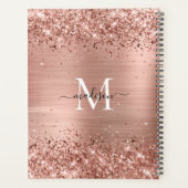 Roos Gold Glitter geborsteld Metaal Monogram Manus Planner (Achterkant)
