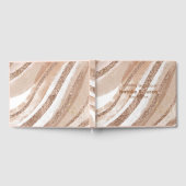 Roos Gold Glitter geborsteld ontwerp Gastenboek (Volledig)