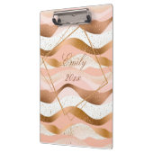 Roos Gold Glitter geborsteld ontwerp Klembord (Links)