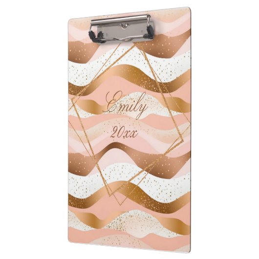 Roos Gold Glitter geborsteld ontwerp Klembord (Links)