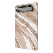 Roos Gold Glitter geborsteld ontwerp Mini Klembord (Angled2)