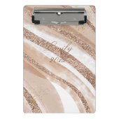 Roos Gold Glitter geborsteld ontwerp Mini Klembord (Voorkant)