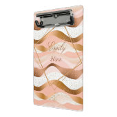 Roos Gold Glitter geborsteld ontwerp Mini Klembord (Angled2)