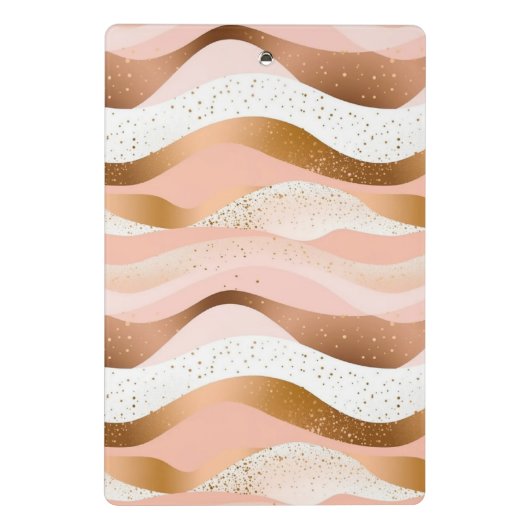 Roos Gold Glitter geborsteld ontwerp Mini Klembord (Achterkant)