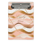 Roos Gold Glitter geborsteld ontwerp Mini Klembord (Voorkant)