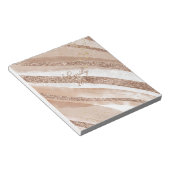 Roos Gold Glitter geborsteld ontwerp Notitieblok (Schuin)