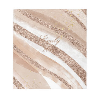 Roos Gold Glitter geborsteld ontwerp Notitieblok