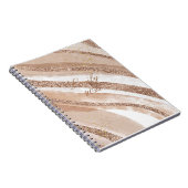 Roos Gold Glitter geborsteld ontwerp Notitieboek (Rechterzijde)