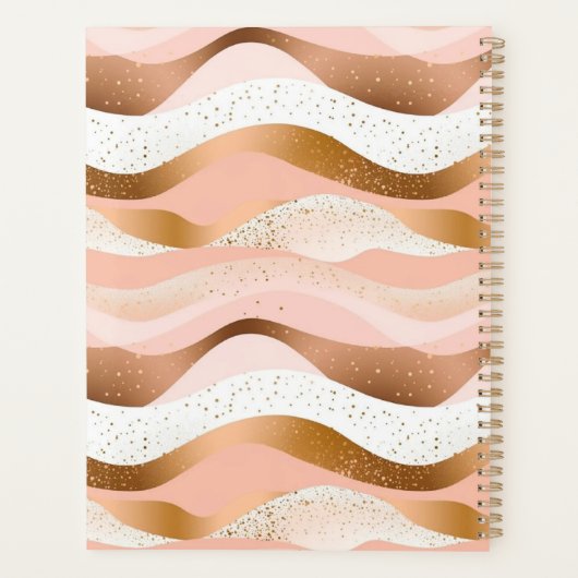Roos Gold Glitter geborsteld ontwerp Planner (Achterkant)