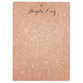 Roos Gold Glitter Gepersonaliseerde Clip Board Klembord (Achterkant)