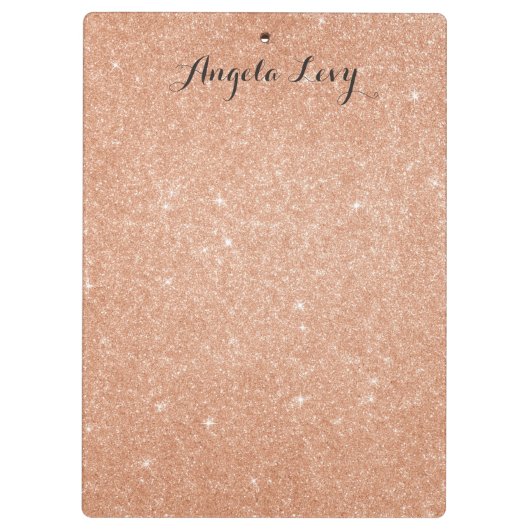 Roos Gold Glitter Gepersonaliseerde Clip Board Klembord (Achterkant)