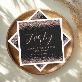 Roos Gold Glitter Gepersonaliseerde Verjaardagsfee Servet