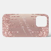 Roos Gold Glitter Gift met Jouw tekst Name Case-Mate iPhone Case (Achterkant (horizontaal))