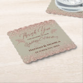 Roos Gold Glitter Gingko Leaves on Grey Mist Kartonnen Onderzetters (Gebogen)