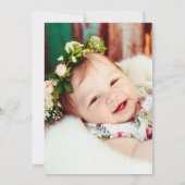 Roos Gold Glitter Girl Baptisme Foto Kaart (Achterkant)