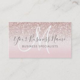 Roos Gold Glitter Girly Business Logo Monogram Visitekaartje