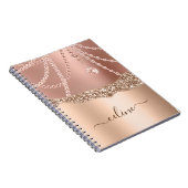Roos Gold Glitter Girly Chich Elegant Sparkle Notitieboek (Rechterzijde)