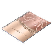 Roos Gold Glitter Girly Chich Elegant Sparkle Notitieboek (Linkerzijde)