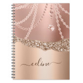 Roos Gold Glitter Girly Chich Elegant Sparkle Notitieboek (Voorkant)