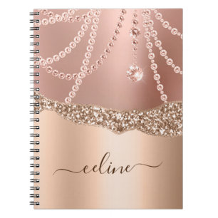 Roos Gold Glitter Girly Chich Elegant Sparkle Notitieboek